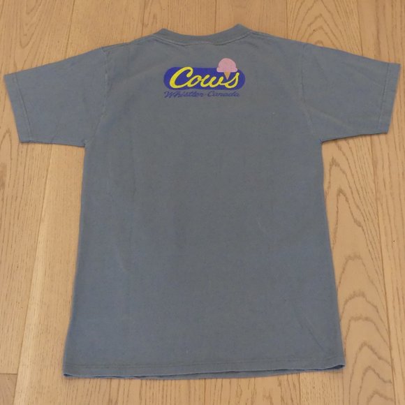 Cows Vintage 1990's Skiing Green Small T-Shirt - Picture 4 of 5